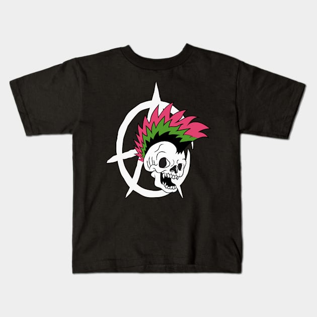 Punk Rock Skull Kids T-Shirt by fikriamrullah